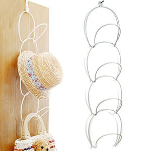 Amyove Creative Multilayer Scarf Baseball Cap Hat Holder Rack Organizer Storage Door Closet Hanger Adult size (white)