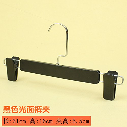 Kexinfan Hanger Non-Slip Plastic Hanger Trouser Clip Skirt Clip Inner Hanger Hanger Home Clothing Store Hanger Trousers Trousers Clip,10,Black Glossy Trouser Clips