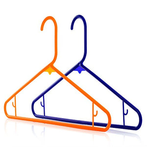 HANGERWORLD 40 Blue Orange 16inch Plastic All Purpose Coat Clothes Garment Pant Skirt Bar Hangers Loop Hooks