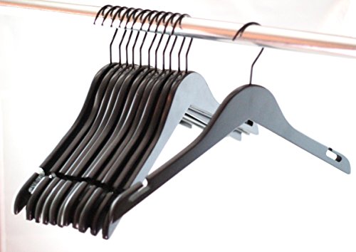 Wood Suit Hangers - 100 Pack, Dark Mocha