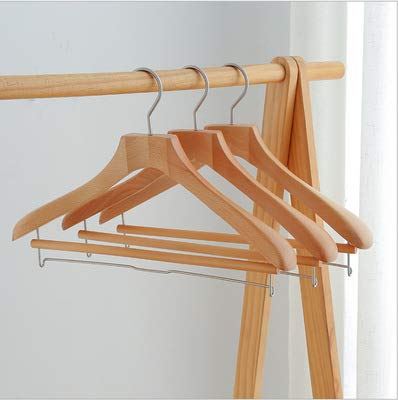 LCYCN hanger Wooden 44.5 cm Quality Coat Clothes Suit Hangers and Premium Finish with Stronger&Thicker Non-Slip Bar Trouser Bar -4 Pack,B,44.5304.5cm