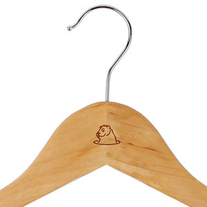 Groundhog Maple Clothes Hangers - Wooden Suit Hanger - Laser Engraved Design - Wooden Hangers for Dresses, Wedding Gowns, Suits, and Other Special Garments