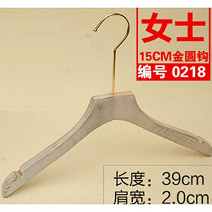 Xyijia Hanger 5Pcs/Lot 38Cm/39Cm Water Wash White Vintage Real Wood Hangers Gold Hook