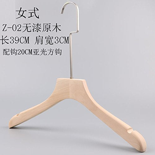 Kexinfan Hanger Natural Color No Paint Natural Color Wooden Hanger Clothing Store High Grade Wooden Hanger Male Man Wooden Racks,10,Z-02 Lacquerless Wood Female Models