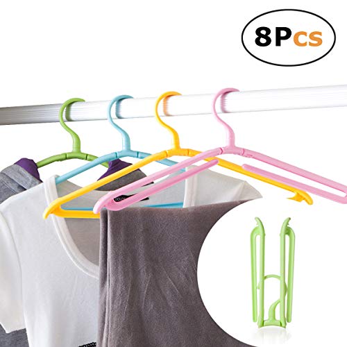 In kds Clothes Hanger Drying Racks Foldable Portable Lightweight Handy Home Outdoor Travel Random Colors (pack of 8)