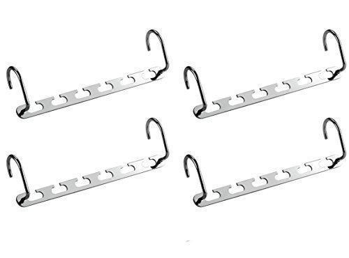 Magic Hangers,Ipow Wonder Magic Metal Wardrobe Closet Bar Clothes Coat Hanger Organizers for Space Saving and Storage-Set of 4