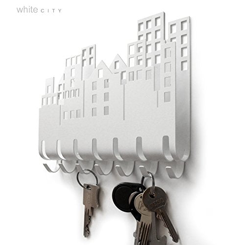 Home Key Mail Letter Postcard Holder for Wall (7-Hook Rack) Decorative, Metal Hanger for Front Door, Kitchen, or Garage | Store House, Work, Car, Vehicle Keys | Vintage Decor