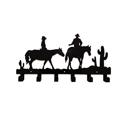 Whthteey 6 Hooks Wall Mounted Clothes Bag Hangers Creative Decorative Coat Rack (Cowboy)