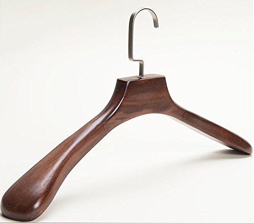 Kexinfan Hanger Deluxe Extra Big Long Wood Coat Garment Suit Hanger With Wide Shoulder For Big Tall Man (4 Pieces/Lot),Brass Hook