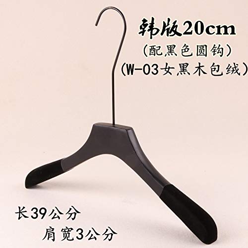 Xyijia Hanger (10Pcs/ Lot Wooden Hangers Clothing Store Men and Women Black Wooden Clothes Hanging Clothes Pants Rack with Long Round Hook