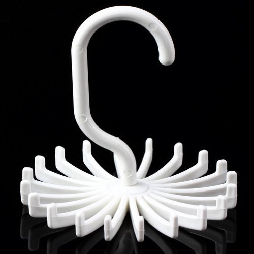 Estone 360°Rotation Belts Rack Adjustable Ties Hanger 20 Hooks Scarves Scarf Organizer