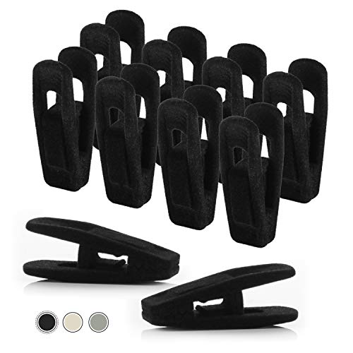 closet accessories Black Velvet Clips, Durable Non- Breaking Material, Matching Hangers of Our Brand and Your existing Velvet Hangers, Suitable to Hang Many Types of Clothes, 20 Pack.