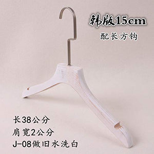 Xyijia Hanger (10Pcs/ Lot Wooden Hangers Clothing Shop Old Washed White Hangers Clothes Hanging Wedding Dresses Long Hooks