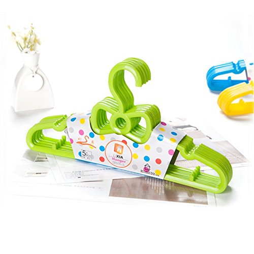 Xiaolanwelc@ 5Pcs/Lot Garment Coat Clothes Hangers Baby Small Kids Child Children Suitable Hook Nursery Plastic Hanging Towel Rack