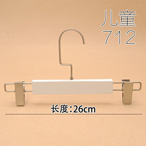 Kexinfan Hanger White Children Hangers Baby Wooden Wood Solid Wood Hangers Trousers Trouser Clips Children Children'S Clothing Store Clothes Hung, 1, 712 Children'S White Trousers Rack