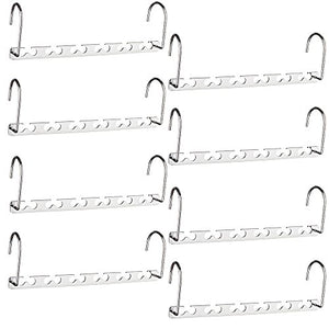 HOUSE DAY 10.5 Inch Closet Space Saving Wardrobe Clothing Magic Hangers Oragnizer Heavy Chrome Hangers, Updated Hook Design Pack of 8