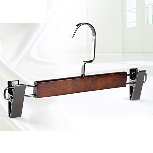Retro wooden pants rack adjustable pants hanger Flat hook-and-clothes store seamless skirt clips-A