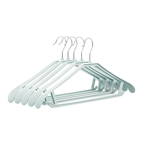 OUNONA 5PCS Anti-Skid Clothes Hangers Suit Hangers Shirts Sweaters Dress Hanger Hook Drying Rack (Sky-Blue)