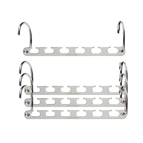 Wonder Hanger Platinum, Space-Saving Closet Organizers, 4 Pack, Chrome