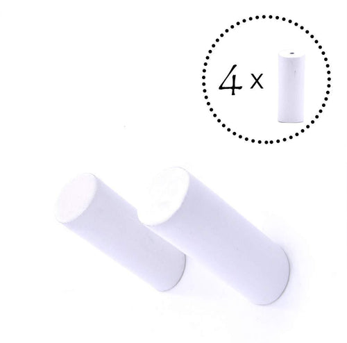 ANZOME Natural Wooden Coat Hook, 4 Pieces Wood Wall Medium, White