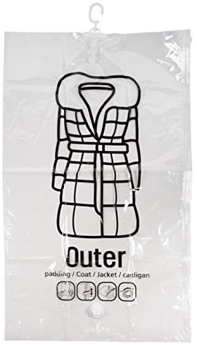 Juvale Hanging Vacuum Storage Bag - 6-Pack Clear Space Saving Bags for Outerwear, Winter Clothes, Short Vacuum Compression Bag, Smart Closet Organizer with 2 Cascading Hangers, 26 x 42.5 Inches