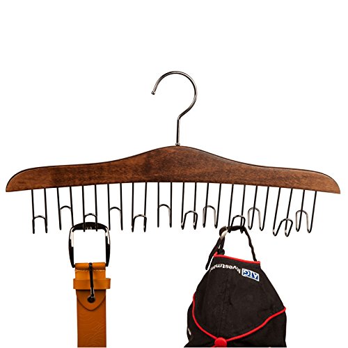 Wooden Hangers Clothes Rack Solid Wood Necktie Belt Scarf Necklace Hook Rack Multifunctional Wooden Wooden Hanger 1 Original Wood Color Antique Color