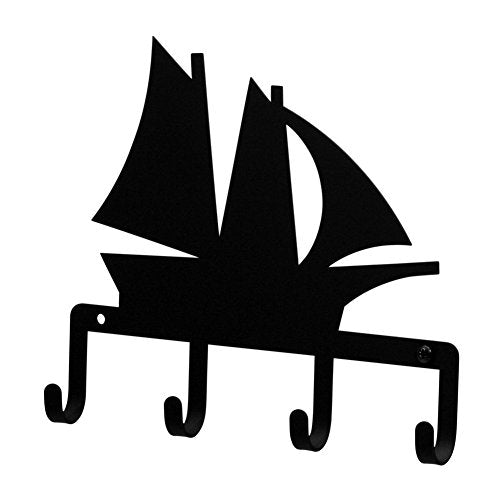 Iron Ship Key Rack - Jewelry Holder - Pet Leash Hanger - Heavy Duty Metal Keychain Car Key Holder, Key Hooks, Key Hanger, Key Organizers