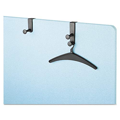 Quartet 20701 - Over-The-Panel Hook with Steel Single-Garment Hanger, 1 3/4 x 4 1/2, Black-QRT20701