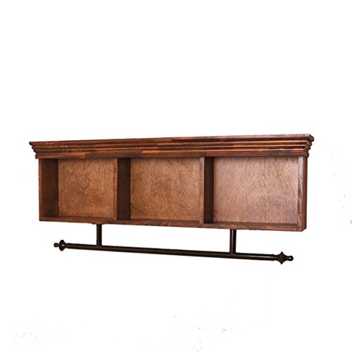 CiiBing Clothing Store Coat Racks, Vintage Wall-Mounted Black Solid Wood Iron Art Multifunctional Coat Rack Display Stand Clothing Store Living Room Bedroom 90-120CM hat Shelves (Size : 901335CM)