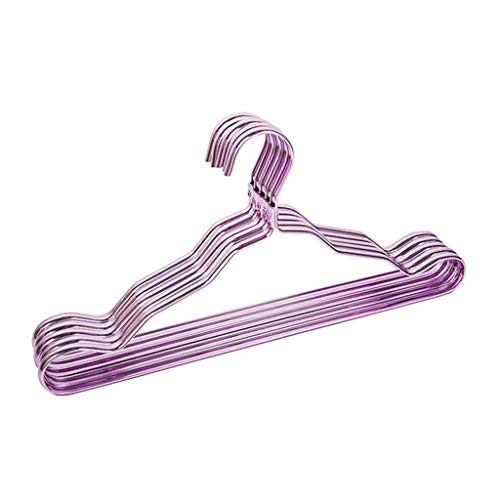 Thicker Aluminum Alloy Hanger Drying Racks Home Seamless Hanger Anti-Slip Clothing Hanger Anti-Rust Windproof Clothes Rack,Purple,50pack
