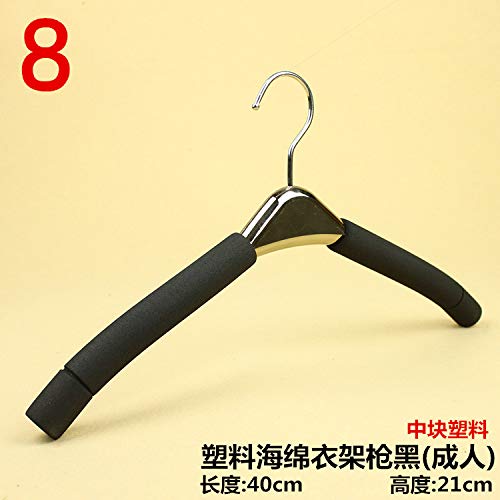 Kexinfan Hanger Adult Plastic Suit Hanger Pants Clip Cloth Support Sponge Slip Scarless Hanger Clothing Store Wood Hanger, 10Pcs, 8-Plastic Sponge Hanger Gun Black (Adult)
