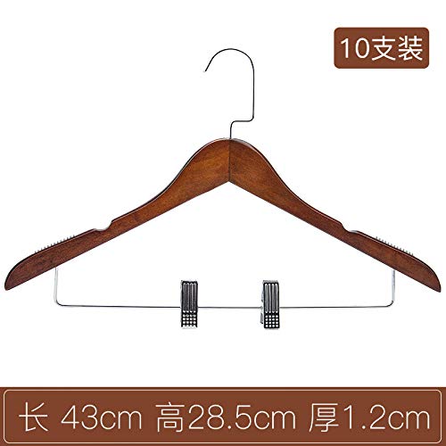 Xyijia Hanger Solid Wood Coat Hanger Clip Clothing Store Hotel Wardrobe Cloakroom Hangable Trousers Garment Clothes Hanger