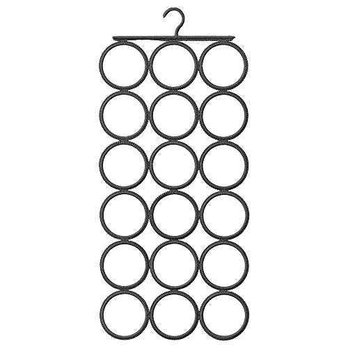 KOMPLEMENT Multi-Use Scarf & Tie Hanger, Closet Organizer, The No Snags Best Space Saving Hanger for Scarves, Pashminas, Infinity Scarves & Accessories (1, Grey)