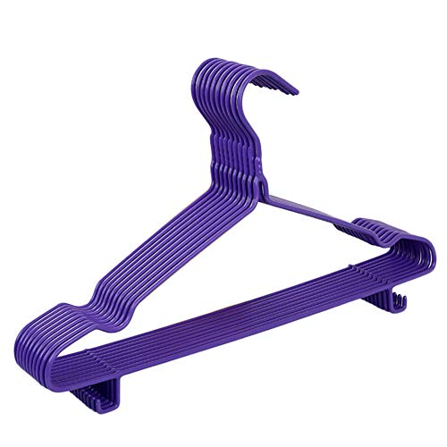 CmfwaMedsr Plastic Non-Slip Kids Hanger,Ultra Thin Space Saving Strong Clothes Coat Trouser Skirt Vests Multi-Colour Hangers-Purple 20 Pack