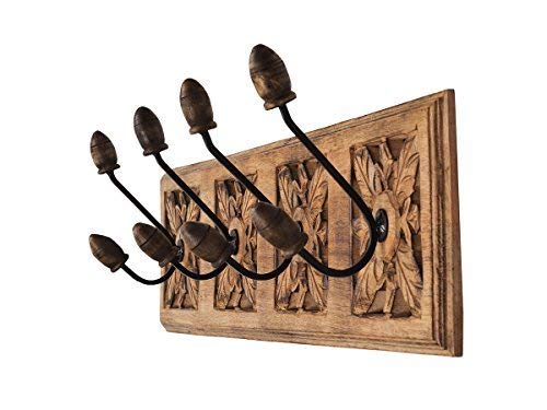 storeindya Wall Hooks Key Holders Coat Hangers Handmade Wooden Vintage Inspired (Design 5)