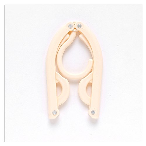 20 Pcs Folding Clothes Hanger,Portable Travel Suit Hangers,Anti-slip Skirt Hangers (Beige)