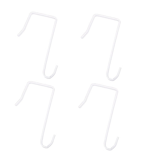 HanLingGG 4 Packs Over the Door Hanger Hook Pocket Chart Hanging Hooks Metal Space Saving Organizer for Coat, Towel, Bag, Robe,Clothes - White