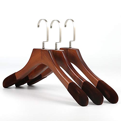 LCYCN hanger Solid Wood Suit Hangers with Velvet Non-Slip Clothes Shop -10 Pack,40cm