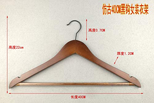Kexinfan Hanger C Solid Wood Clothes Hanging Drying Rack Wooden Clothes Hold Non-Slip No Trace Drying Rack Clothing Store Hanger, 30,40Cmc Women'S Hanger