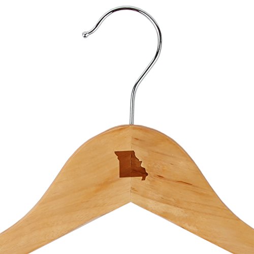 Missouri Maple Clothes Hangers - Wooden Suit Hanger - Laser Engraved Design - Wooden Hangers for Dresses, Wedding Gowns, Suits, and Other Special Garments