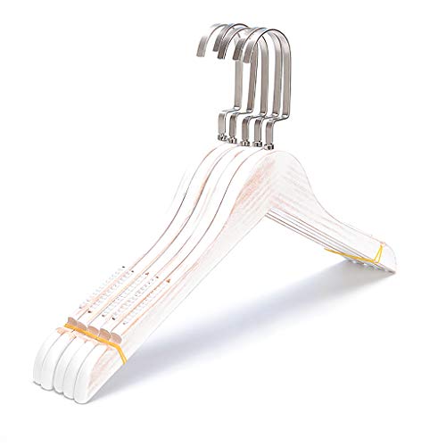 Retro White Wooden Hangers Wholesale Wardrobe Clothes Rack Women's Clothing Solid Wood Pants Rack Clothes-20 Pack,B,382cm