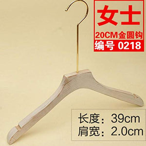 Xyijia Hanger 5Pcs/Lot 38Cm/39Cm Water Wash White Vintage Real Wood Hangers Gold Hook