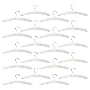 Harbour Housewares Luxe Padded Satin Clothes Hangers - Cream - Pack of 20