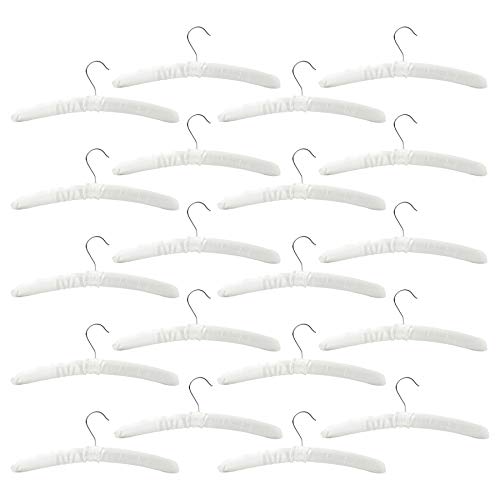 Harbour Housewares Luxe Padded Satin Clothes Hangers - Cream - Pack of 20