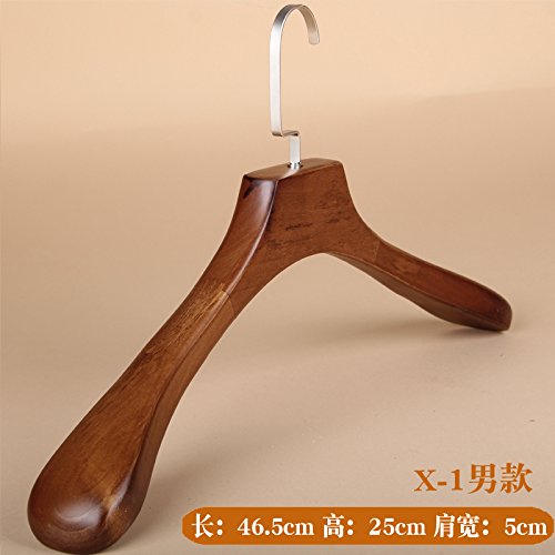 Kexinfan Hanger Solid Wood Clothes Hanger Household Clothing Store Adult Clothes Stand Wood Clothes Holder Household Wood Clothes Hanger Hanger, 10Pcs, X-1 Wide Shoulder Men