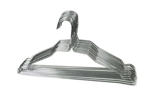 Set of 18 Pack Stainless Steel Strong Metal Wire Hangers Clothes Hangers 16 Inch Thickness 13 Gage Hanger Organizer Silver Color