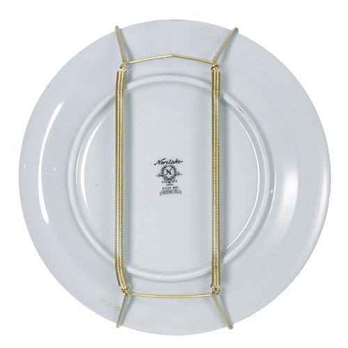 Rocky Mountain Goods Plate Hanger for Wall and Mounting Hardware - Fits Decorative Plates and platters - Heavy Duty Polished Brass - Vinyl Non Scratch Hooks - Includes Wall Mount kit (11