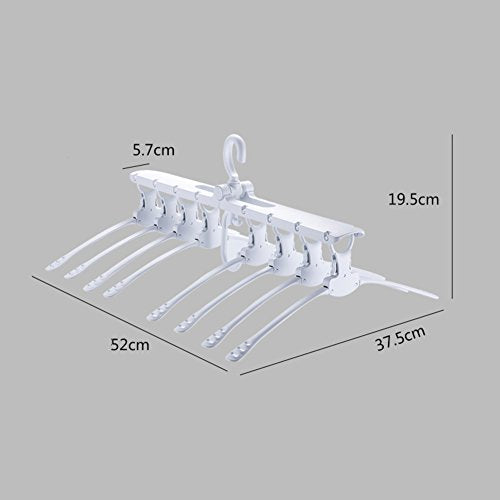 Lililililililili Magic Clothes Hanger, Plastic Collapsible Multi-Functional Clothes Rack Household Retractable Storage Hanging Clothes Rack-1 PC,White