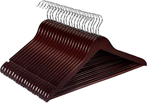 Utopia Home Premium Wooden Hangers - Pack of 20 - Suit Hangers - Walnut Finishing