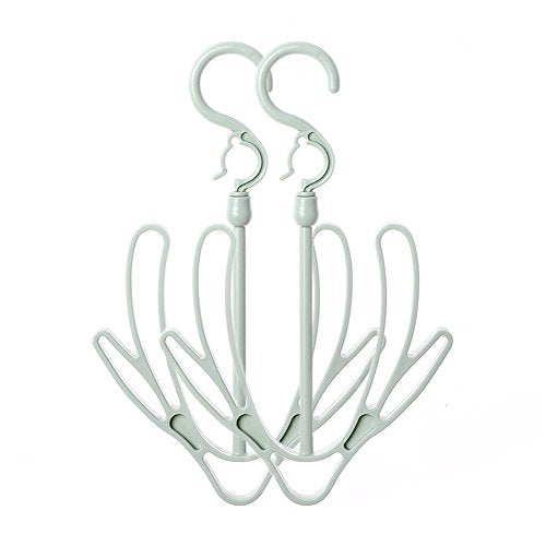 LIANGJUN Scarves Belts Hangers Hat Shoes Hooks Rotatable Non-slip Multifunctional Drying Rack, 19.5X30cm, 3 Colors Available (Color : Green, Size : Pack of 10)